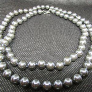 Silver Gray Pearl Bead Necklace